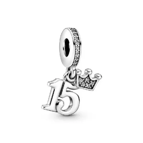 Charm Pandora plata zircon numero 15 - 799540C01