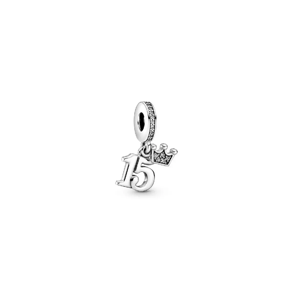 Charm Pandora plata zircon numero 15 - 799540C01