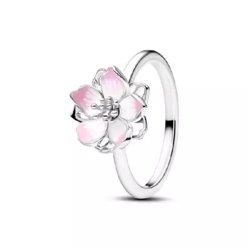 Anell Pandora plata esmalt flor - 194371C01