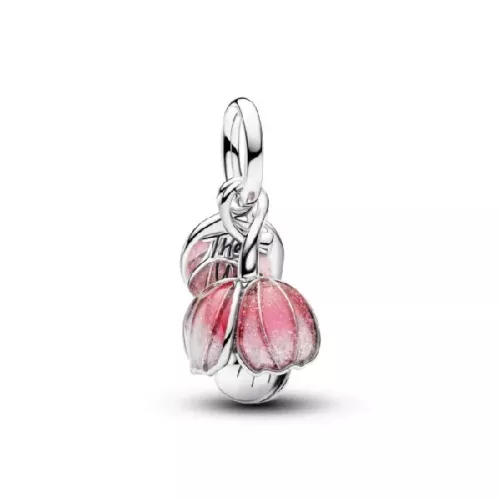 Charm Pandora plata flor esmalte rosa - 764453C01