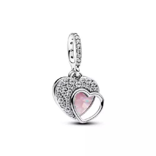 Charm Pandora plata corazones circon - 794456C01