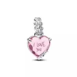 Charm Pandora plata circon corazon rosa - 794464C01