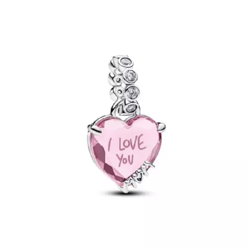 Charm Pandora plata circon corazon rosa - 794464C01