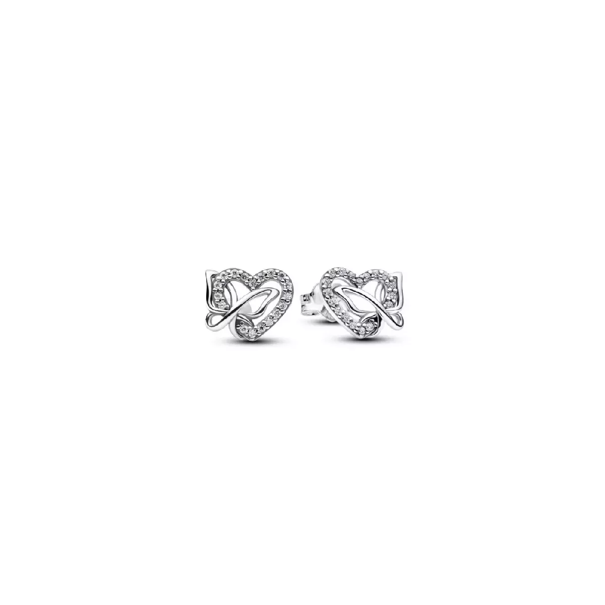 Pendientes Pandora plata circon corazon mariposa - 294476C01