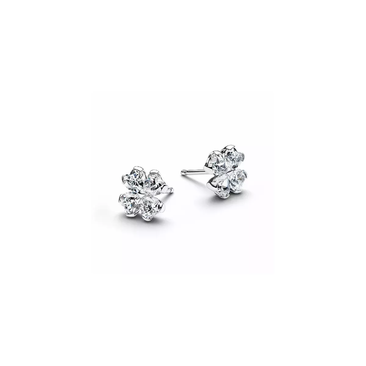 Pendientes Pandora plata flor circon - 294500C01