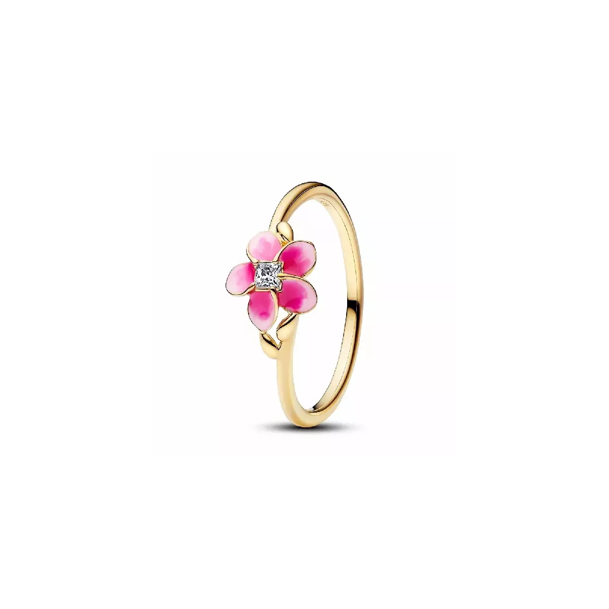 Anell Pandora Disney Vaiana plata 14k gold plated flor esmalt zircon - 163844C01