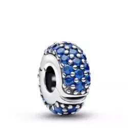 Clip Pandora plata circon azul - 794700C01