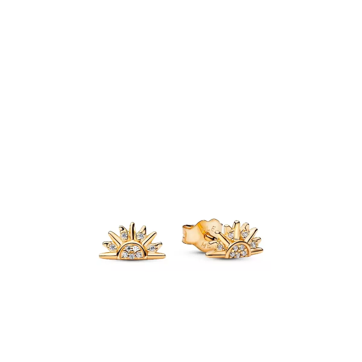 Arracades Pandora sol plata 14k gold plated zircon - 264627C01