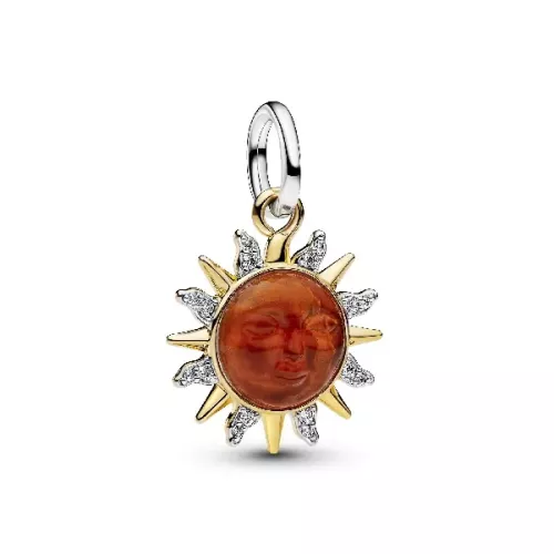 Charm Pandora sol plata 14k gold plated circon murano - 764703C01
