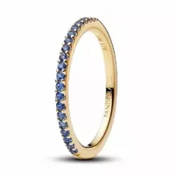 Anell Pandora plata 14k gold plated zircon blau - 162999C02