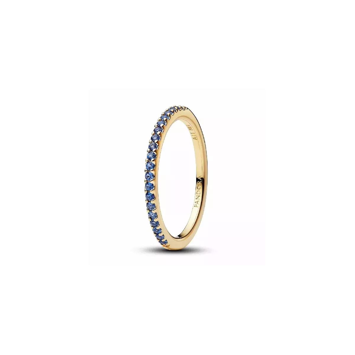 Anell Pandora plata 14k gold plated zircon blau - 162999C02