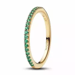 Anell Pandora plata 14k gold plated zircon verd - 162999C03