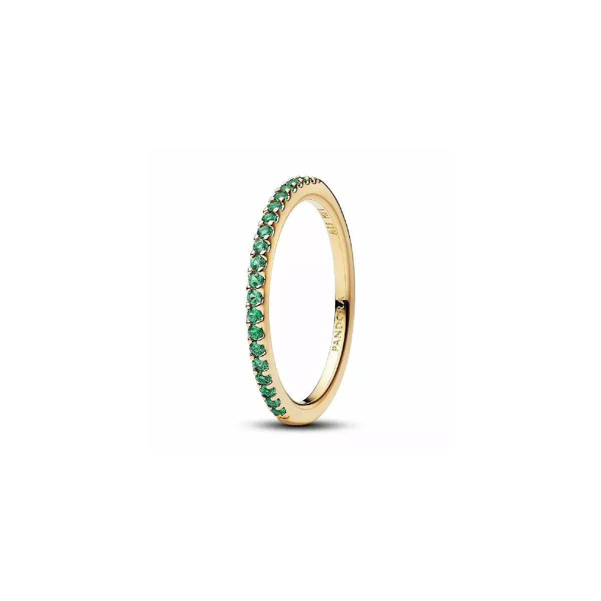 Anell Pandora plata 14k gold plated zircon verd - 162999C03