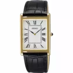 Reloj Seiko Classic rectangular 27,2mm cristal zafiro correa piel - SWR104P1