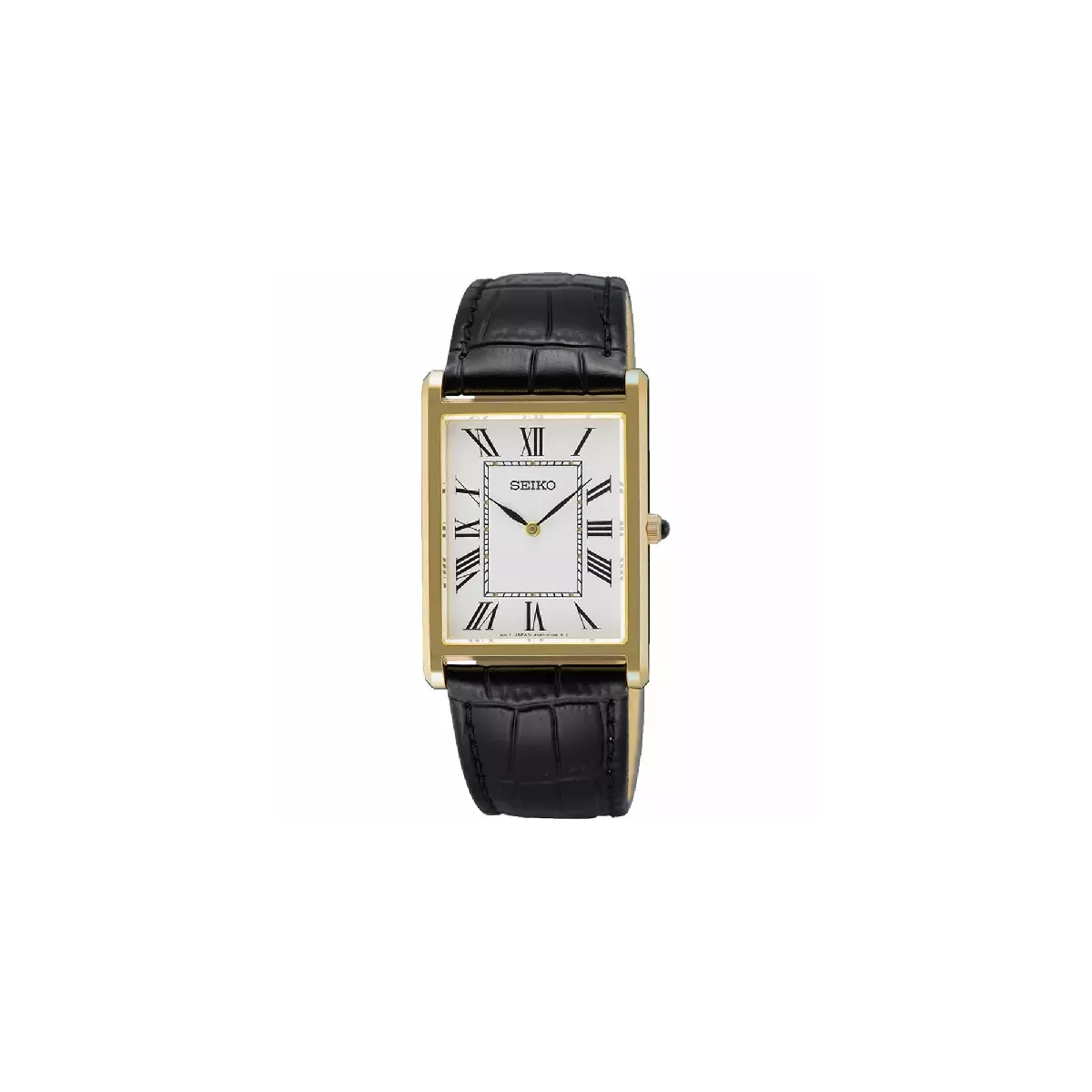 Reloj Seiko Classic rectangular 27,2mm cristal zafiro correa piel - SWR104P1
