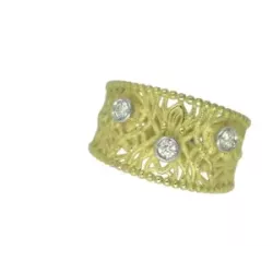 Anell or groc 18k 3 brillants 0,13k - RMS-0349