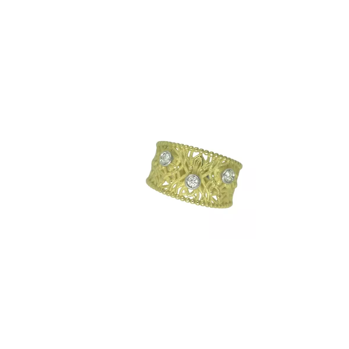 Anell or groc 18k 3 brillants 0,13k - RMS-0349