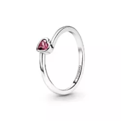 Anillo Pandora plata corazon circon rojo - 199267C01