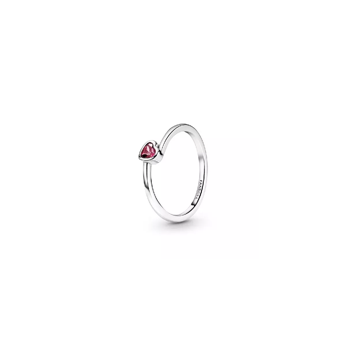 Anillo Pandora plata corazon circon rojo - 199267C01