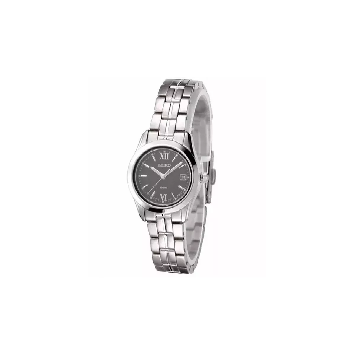 Rellotge Seiko esfera negra cadena acer 100m water resistant - SXDC63P1