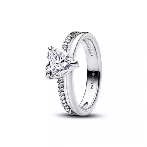 Anell Pandora plata zircon cor - 193100C01
