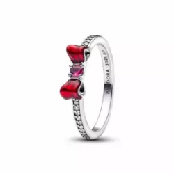 Anell Pandora plata Disney Blancaneus zircon i esmalt vermell - 193652C01