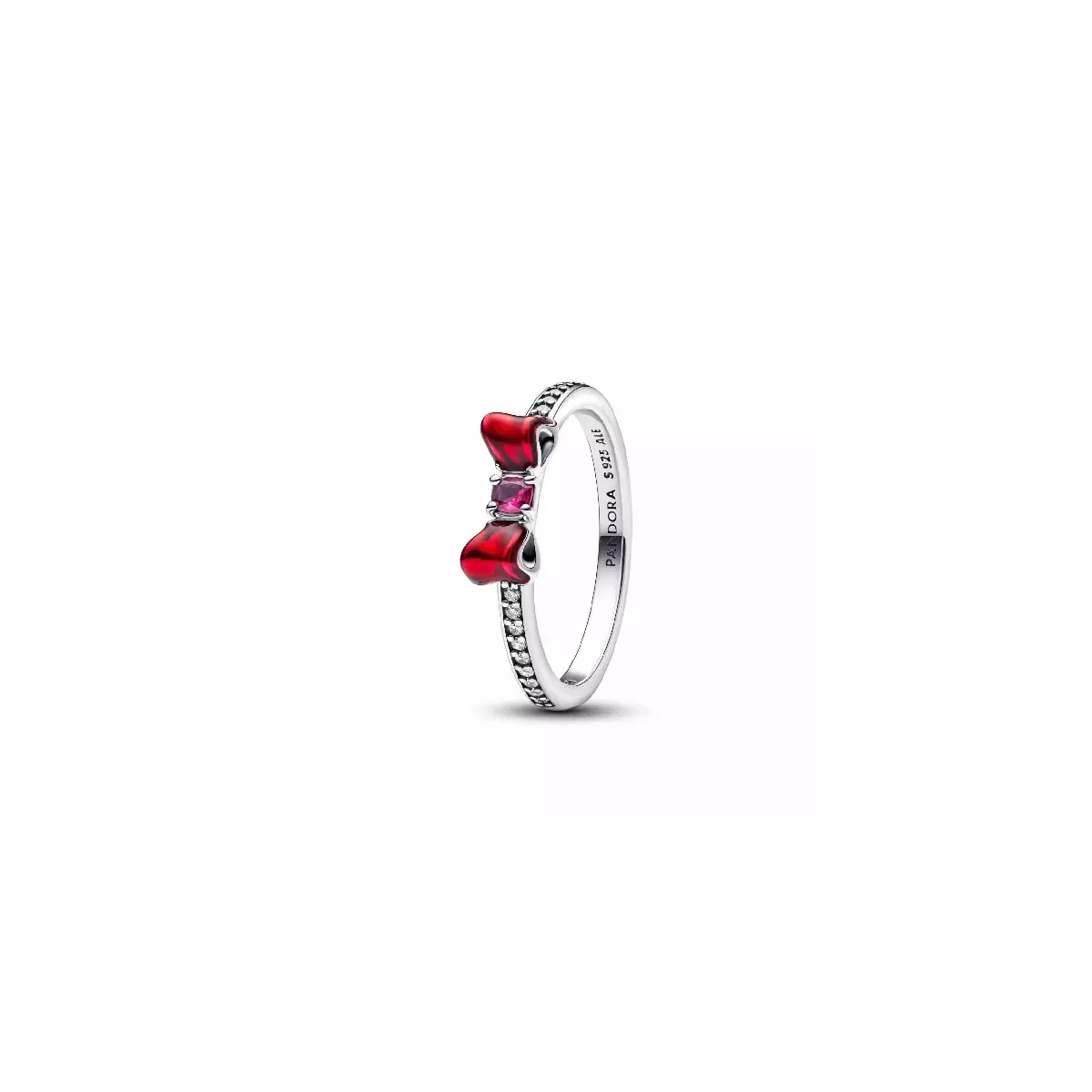 Anell Pandora plata Disney Blancaneus zircon i esmalt vermell - 193652C01