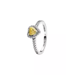 Anell Pandora plata cor zircon groc - 198421C06