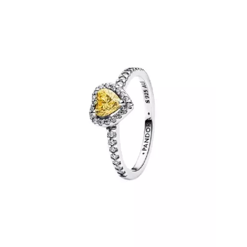 Anell Pandora plata cor zircon groc - 198421C06