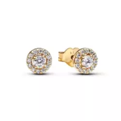 Arracades Pandora plata 14k gold plated zircon - 263019C01