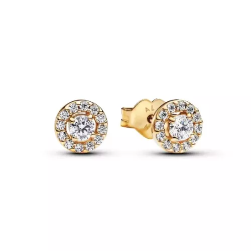 Arracades Pandora plata 14k gold plated zircon - 263019C01