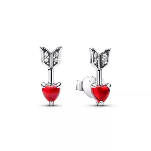 Arracades Pandora plata zircon vermell - 293668C01