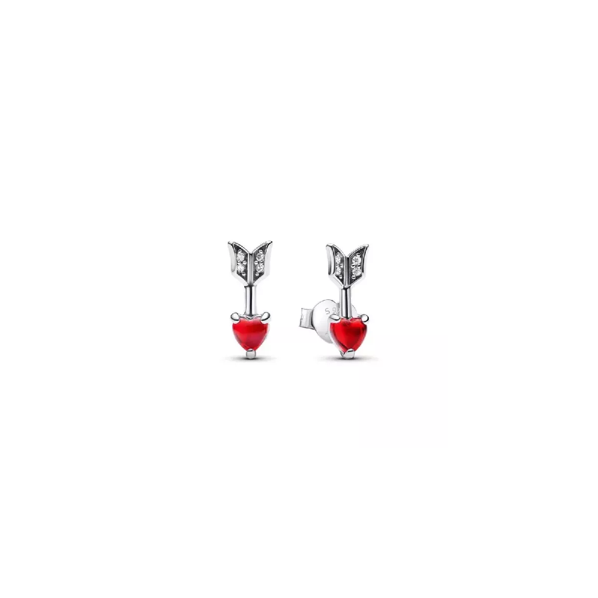 Arracades Pandora plata zircon vermell - 293668C01