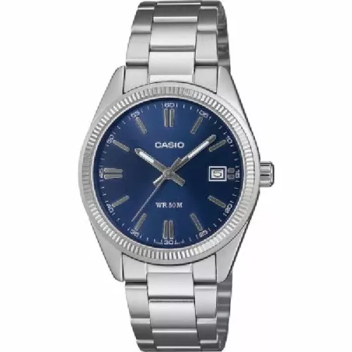 Reloj Casio esfera azul 35mm diametro de caja 50m acero - UTP-1302PD-2A1