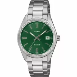 Reloj Casio esfera verde 35mm diametro de caja 50m cadena acero - UTP-1302PD-3A1