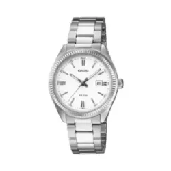 Reloj Casio esfera blanca 35mm diametro de caja 50m acero - UTP-1302PD-7AV