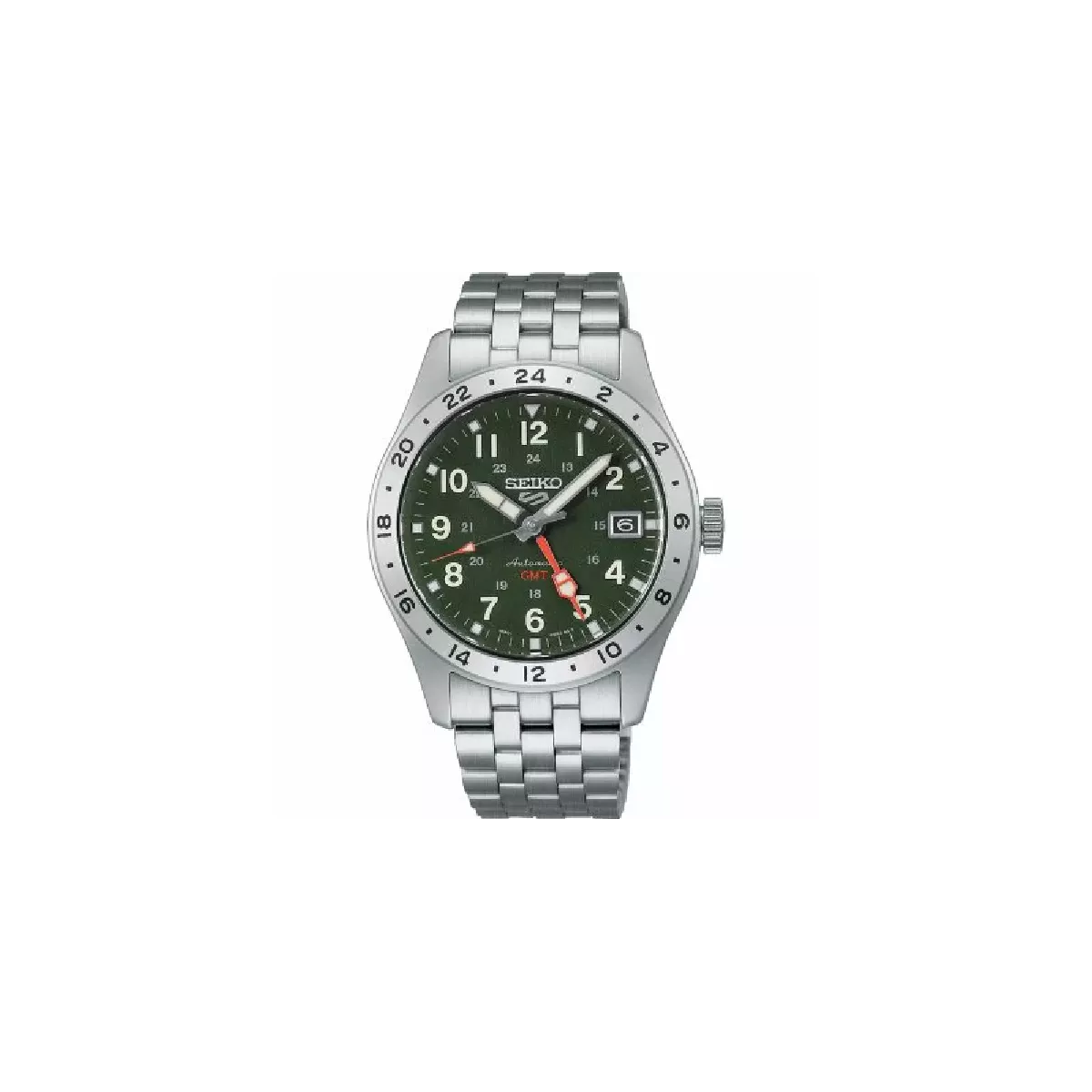 Reloj Seiko 5 automatico GMT 100m water resistant acero - HDB001K1