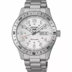 Reloj Seiko 5 Sports automatico 4R36 esfera blanca 41mm diametro de caja 100m water resistant  - HDB007K1