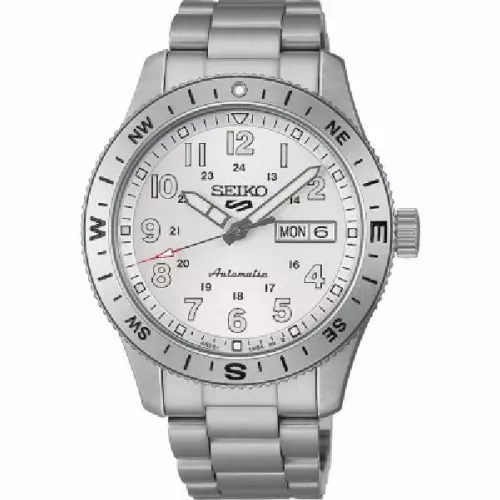 Reloj Seiko 5 Sports automatico 4R36 esfera blanca 41mm diametro de caja 100m water resistant  - HDB007K1