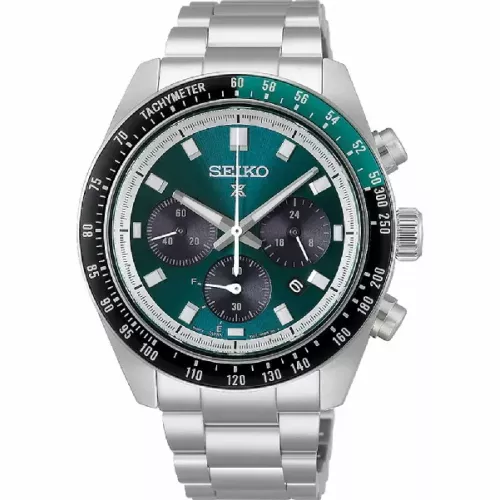 Reloj Seiko Prospex Speedtimer solar crono 100m water resistant cristal zafiro acero  - HBJ003P1