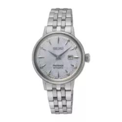 Reloj Seiko Presage Cocktail 30mm diametro de caja automatico 2R05 water resistant 50m 8 brillantes acero - SRE007J1